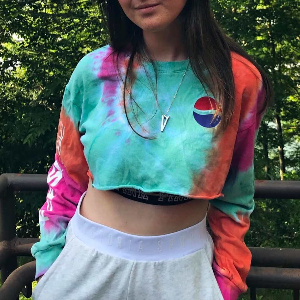Pepsi Tye-dye cropped long-sleeve